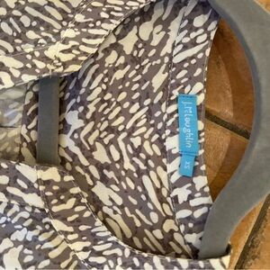 Taupe and White Patterned blouse